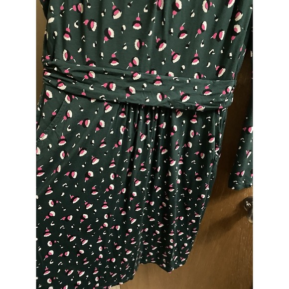 BODEN Mabel Jersey Dress in Green Bud Floral Style J0034 Modal Size 14L Pockets - Picture 6 of 11